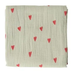 Studio Noos Swaddle - Natural Hearts - 120x120 cm