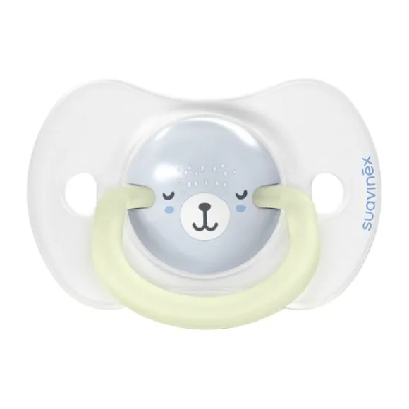 Suavinex Fopspeen - Wild & Free SX Pro - 0‑6Mnd - 2 Stuks - Silicone - Grijs Glow In The Dark