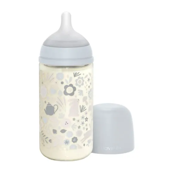 Suavinex Wonderland SX Pro Fles Glas - Medium Flow - 240ml - Blauw