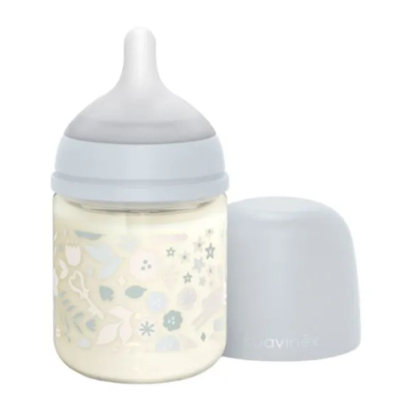 Suavinex Wonderland SX Pro Fles Glas - Medium Flow - 240ml - Blauw