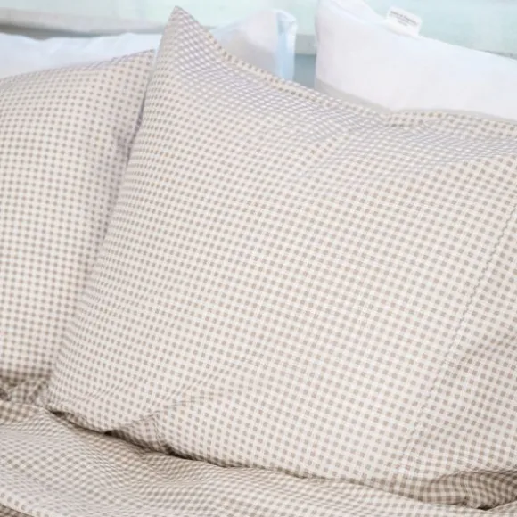 Town & Country Gingham Dekbedovertrek - 140 x 220 cm - Taupe