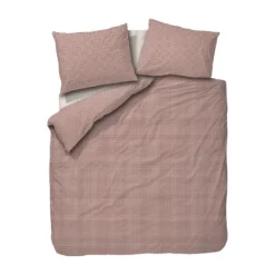 Town & Country Gingham Dekbedovertrek - 140 x 220 cm - Rosewood