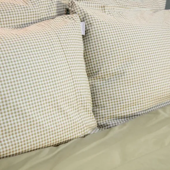 Town & Country Gingham Dekbedovertrek - 140 x 220 cm - Olive