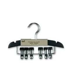 TWF Kledinghanger Met Clips - 3 Stuks - Hout Wit