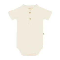 UAUA Onesie Met Knopen / Korte Mouwen - Crema - 3-6 Mnd