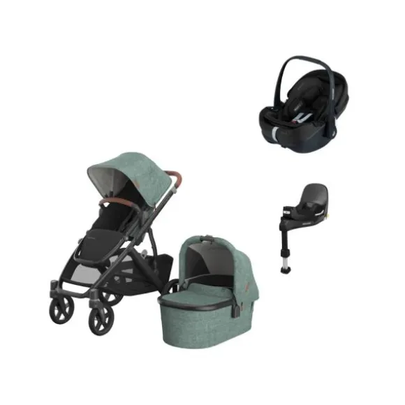 UPPAbaby VISTA V3 Kinderwagen 4-in-1 - Theo | Joolz X Maxi-Cosi Pebble 360 Pro 2 Autostoeltje | Maxi-Cosi FamilyFix 360 Pro