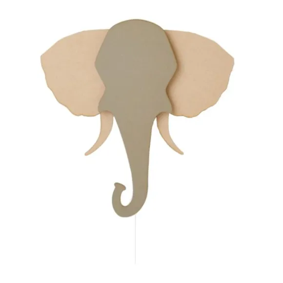 Van Tjalle en Jasper Olifant Muurlamp - Naturel / Grey