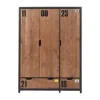 Vipack Alex Kledingkast Bruin / Zwart 3-Deurs