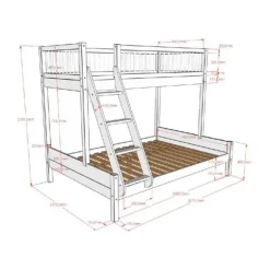 Vipack Forrest Familiebed 140 x 200 cm + 90 x 200 cm – Beuk Wit