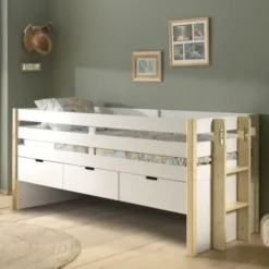 Vipack Margit Kajuitbed Met Lades White 90 x 200 cm
