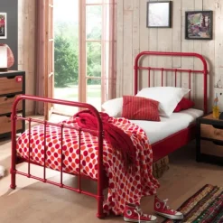 Vipack New York Bed Metaal Geel 90 x 200 cm