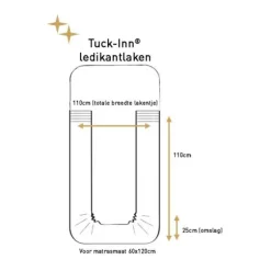 Witlof For Kids Ruffle Tuck-Inn Ledikantlaken - 60 x 120 cm - Wit