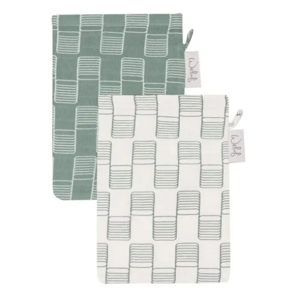 Witlof For Kids Sticky Stripes Washandjes - 2 Stuks