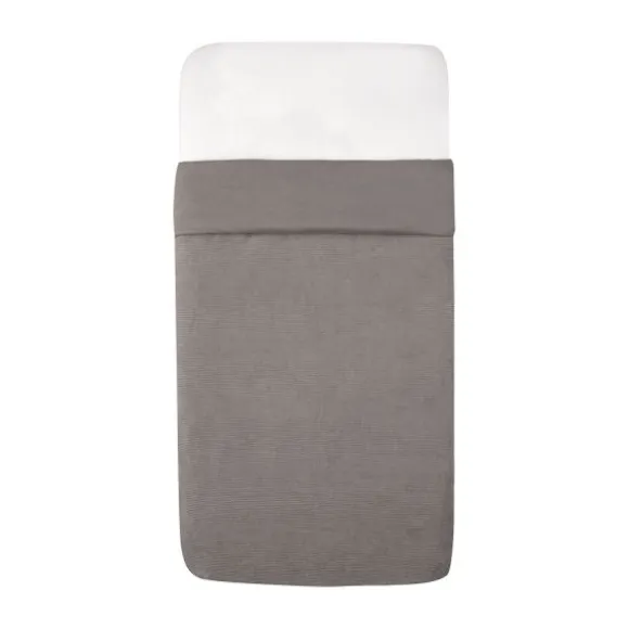Witlof for kids Velvet Rib Tuck-Inn wiegdeken - 40 x 80 cm - Warm Grey