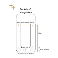Witlof for kids Waves Tuck-Inn wiegdeken - 40 x 80 cm - Warm Grey