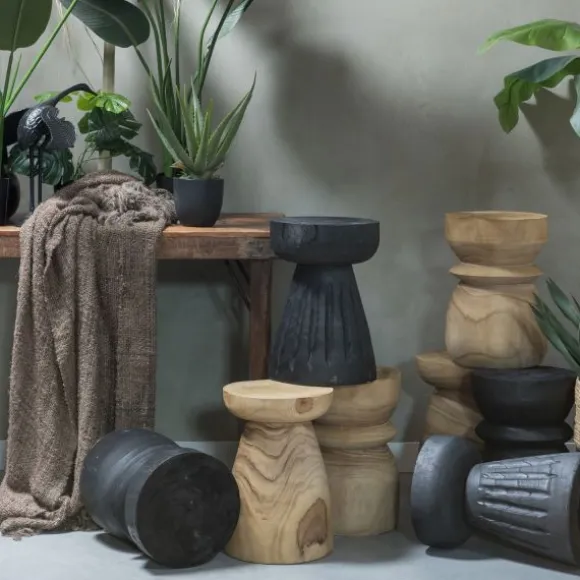 Woood Bikkel Kruk - Hout – Zwart