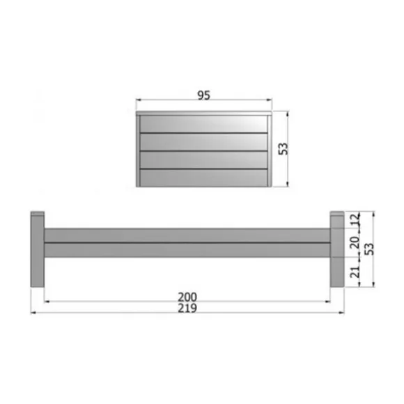 Woood Dennis Bed Steel Grey 90 x 200 cm