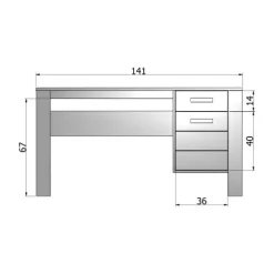 Woood Dennis Bureau Betongrijs