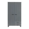Woood Dennis Kledingkast + Laden Steel Grey 2-Deurs